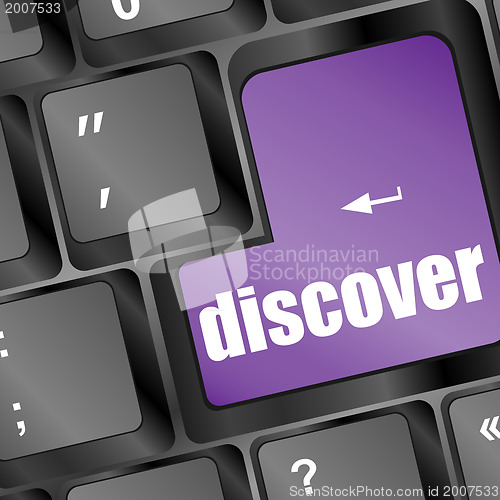 Image of word discover on computer keyboard key