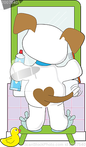 Image of Cute Puppy Bathroom