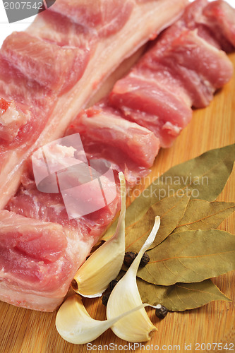 Image of Raw bacon with ribs