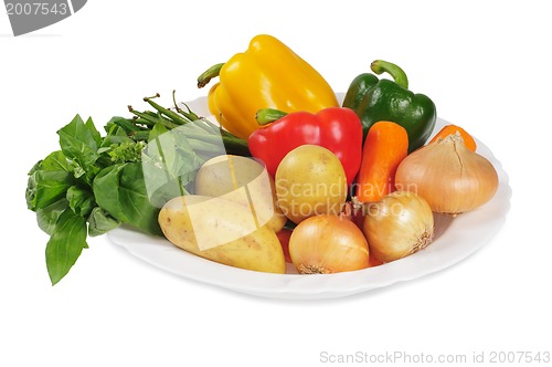 Image of Plate with vegetables for a salad