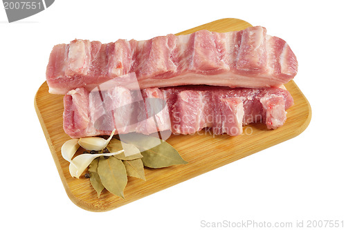 Image of Raw bacon with ribs