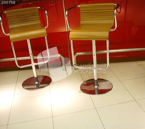 Image of Chairs made of wood and steel