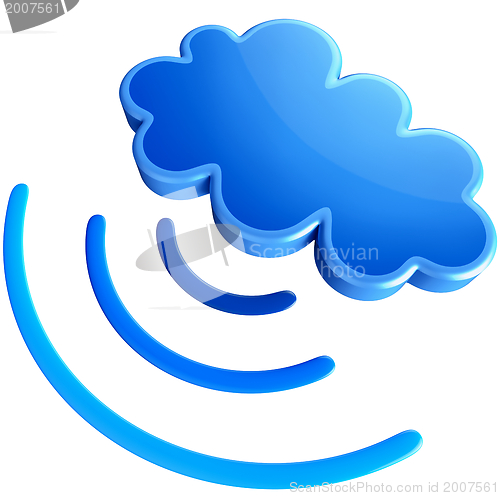 Image of digital transmitter sends signals from clouds