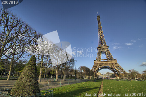 Image of La Tour Eiffel - Beautiful winter day in Paris, Eiffel Tower fro