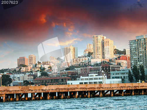 Image of Skyline of San Francisco with Dramatic Sky