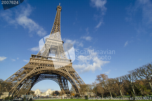 Image of Clouds and Sky Colors above Eiffel Tower