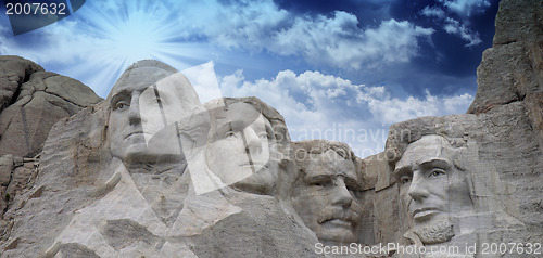 Image of Colors of the sky above Mount Rushmore - South Dakota