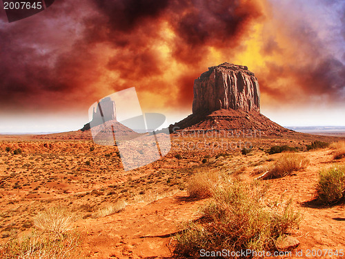 Image of The famous Buttes of Monument Valley at Sunset, Utah