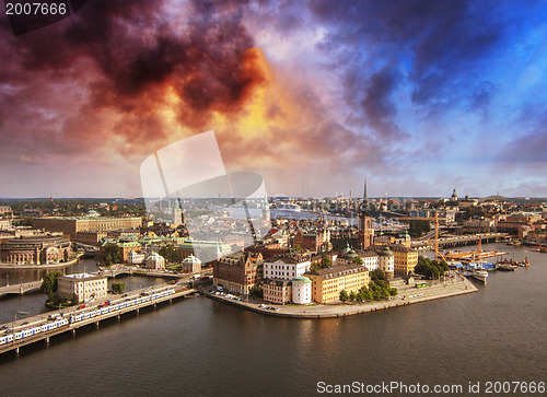 Image of Stockholm, Sweden. Aerial view of the Old Town (Gamla Stan).