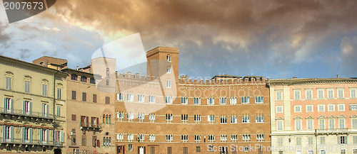 Image of Old Buildings in Piazza del Campo - Siena