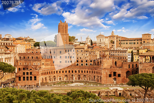 Image of Ancient Ruins of Imperial Forum in Rome, via dei Fori Imperiali