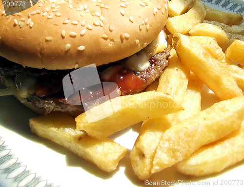 Image of Cheeseburger on a Plate