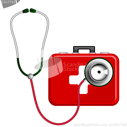 Image of Stethoscope and First Aid Kit 