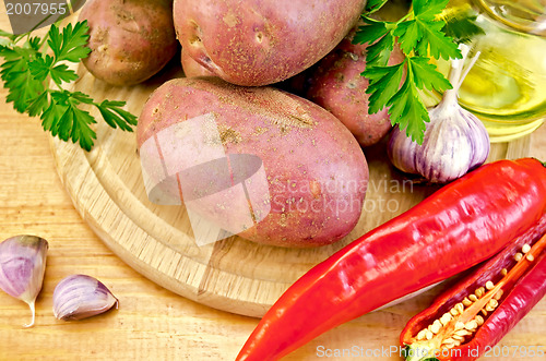 Image of Potatoes red with vegetables