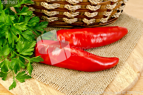 Image of Peppers hot on the board