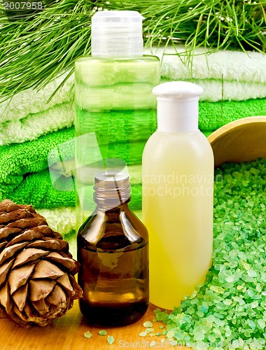 Image of Oil and Gel with cedar cones