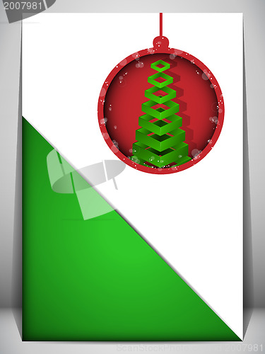 Image of Merry Christmas Card Red and Green Envelope