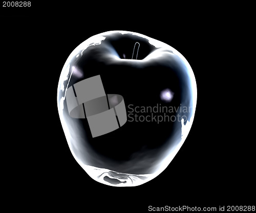 Image of Glass apple on a dark background 