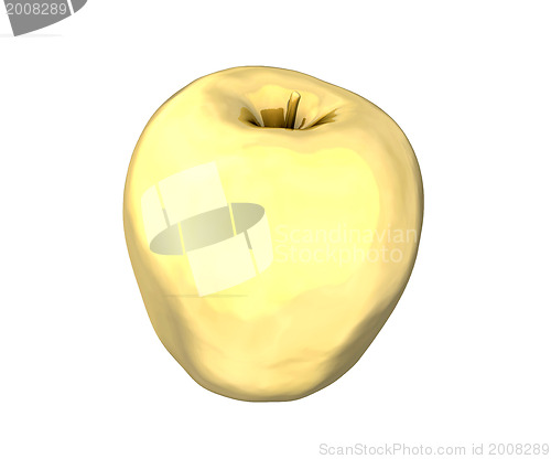 Image of Golden apple on white background