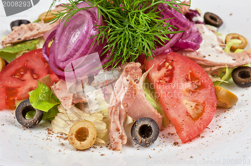 Image of chicken meat filet salad