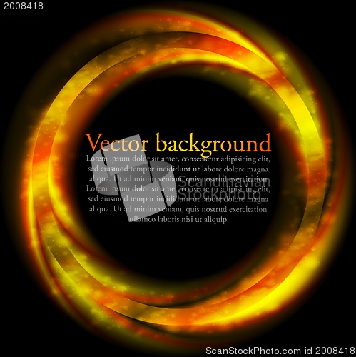 Image of Orange vector ring on black backdrop