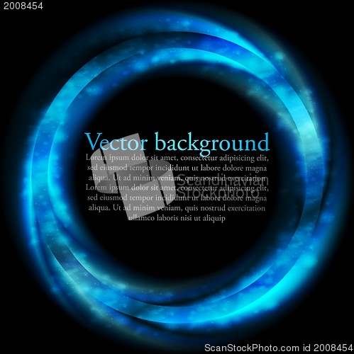 Image of Blue vector ring on black backdrop