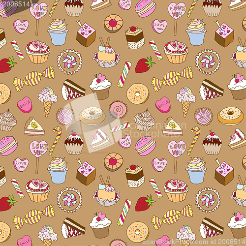 Image of Seamless pattern with sweets.