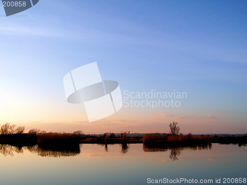 Image of Sunset on lake