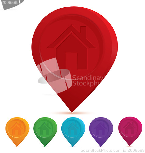 Image of Home icon drop pin 