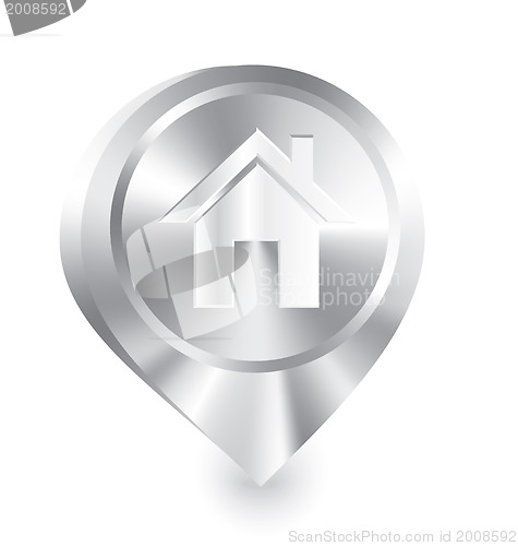 Image of Home icon metal drop pin 