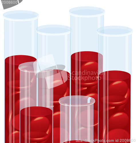 Image of Blood cell many test tubes