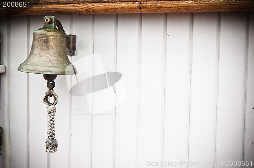 Image of ship's Bell  on an old sailboat 