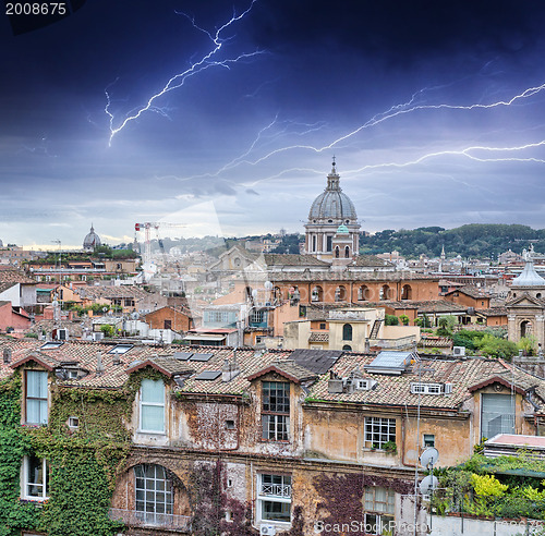 Image of Beautiful panorama of Rome Homes and Landmarks