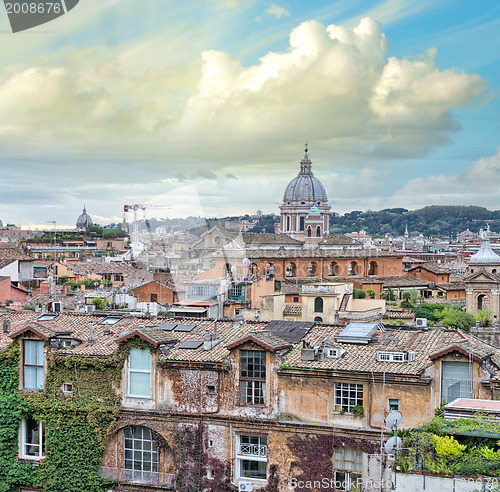 Image of Beautiful panorama of Rome Homes and Landmarks