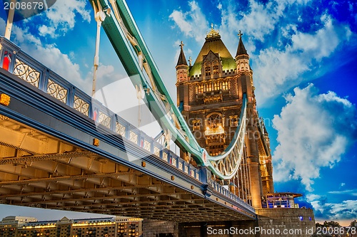 Image of Beautiful lights of Tower Bridge in London