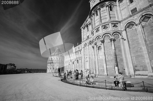 Image of Pisa. Beautiful view of Meadow of Miracles - Infrared black and 