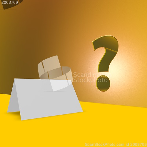 Image of blank card and question mark