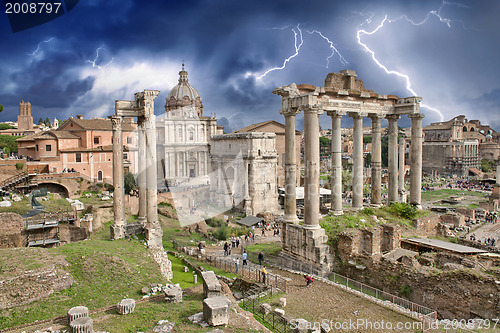 Image of Beautiful view of Imperial Forum in Rome