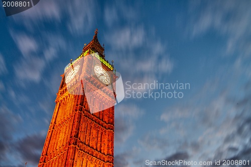 Image of Lights of Big Ben Tower in London