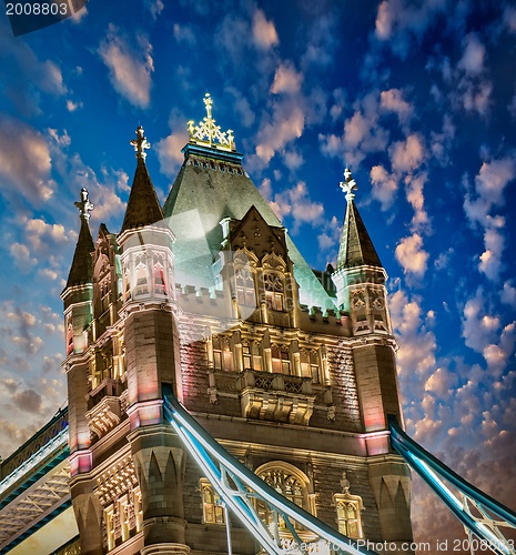 Image of Beautiful lights of Tower Bridge in London