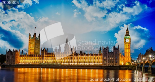 Image of Lights of Big Ben Tower in London