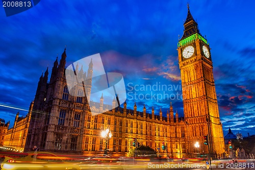 Image of Lights of Big Ben Tower in London