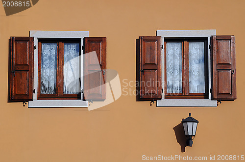 Image of Two Windows and Street Lamp