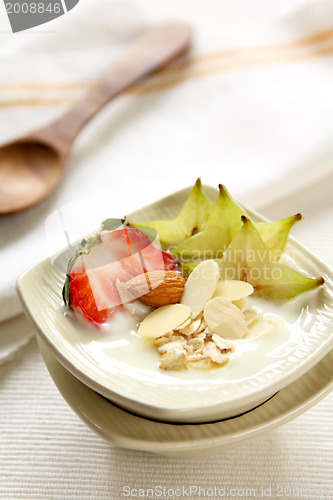 Image of Yogurt with strawberry and star fruit