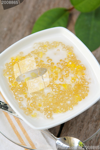 Image of Tapioca with corn and coconut milk