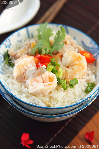 Image of Rice soup with prawn and mince pork 