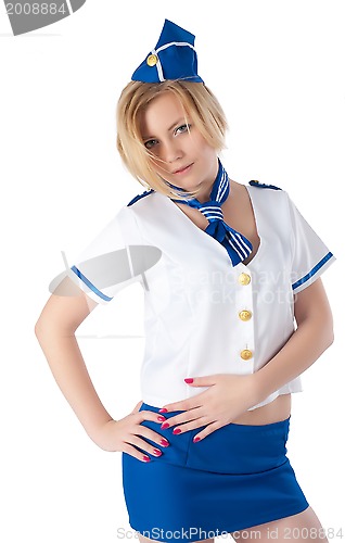 Image of Young beautiful air hostess