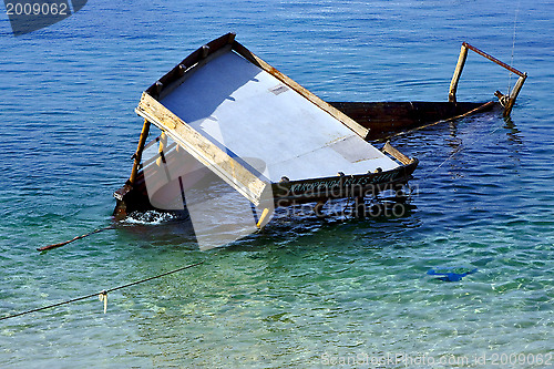 Image of a boat go down