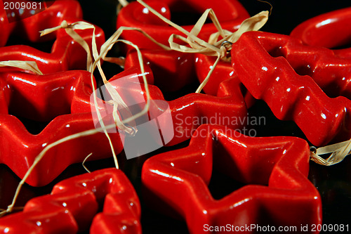 Image of Christmas red ceramics decorations
