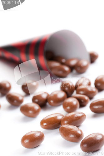 Image of almonds in chocolate